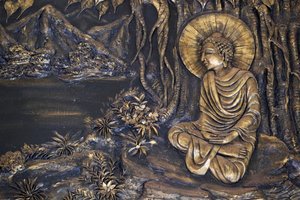 Templo budista Tinh Xa Ngoc Tin, Buda Shakyamuni sentado en la pose de meditación bajo el árbol Bodhi, Dalat, Vietnam de Unbekannt Unbekannt